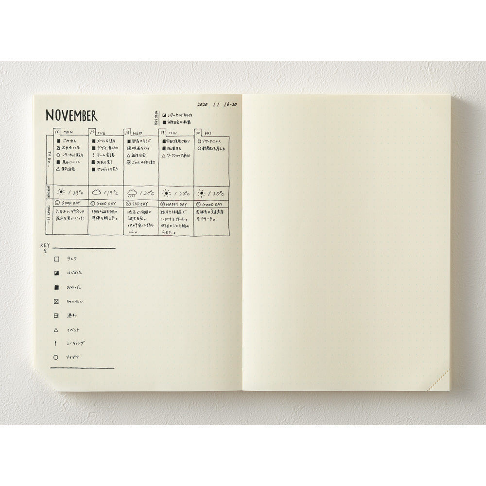 Midori A5 1 Day 1 Page Codex Notebook - Dotted