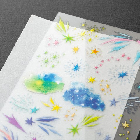 Midori Transfer Stickers - Watercolor Starry Sky