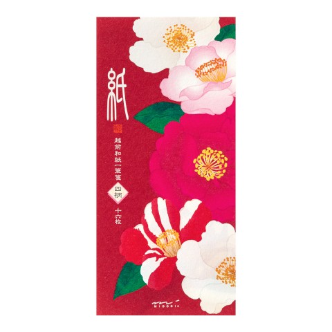 Midori Four Designs Message Letter Pad - Camellia Sasanqua