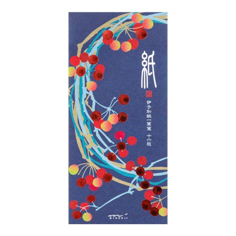 Midori Foil-Stamping Message Letter Pad - Smilax China Wreath