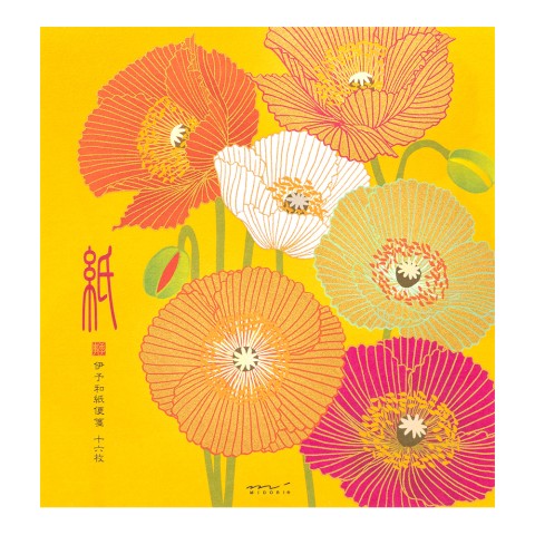 Midori Four Designs Letterpad - Silk-Printing Poppy