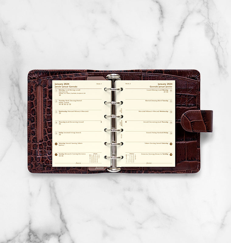Filofax 2024 Pocket Week on One Page Planner - Cotton Cream