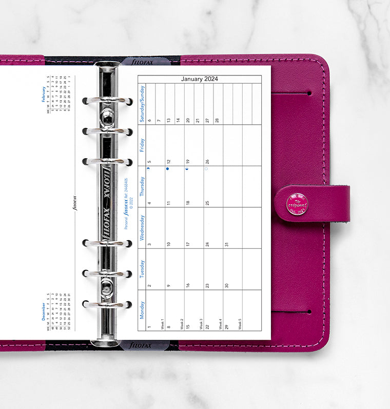 Filofax 2024 Personal Month on One Page with Notes Planner - Horizontal