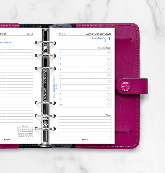 Filofax 2024 Personal One Day on Two Pages Planner