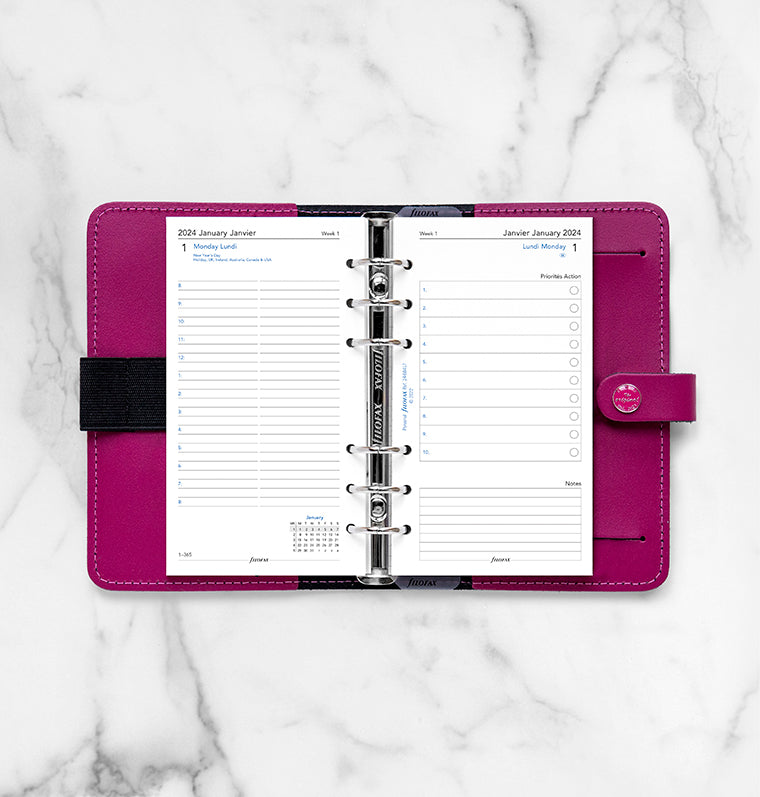 Filofax 2024 Personal One Day on Two Pages Planner