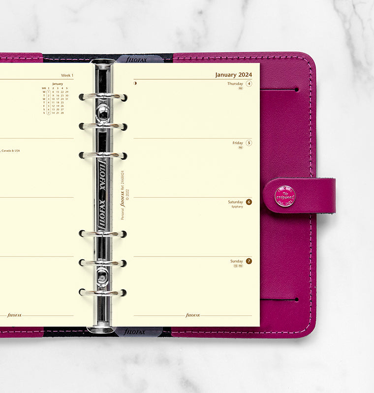 Filofax 2024 Personal Week on Two Pages Planner - Cotton Cream