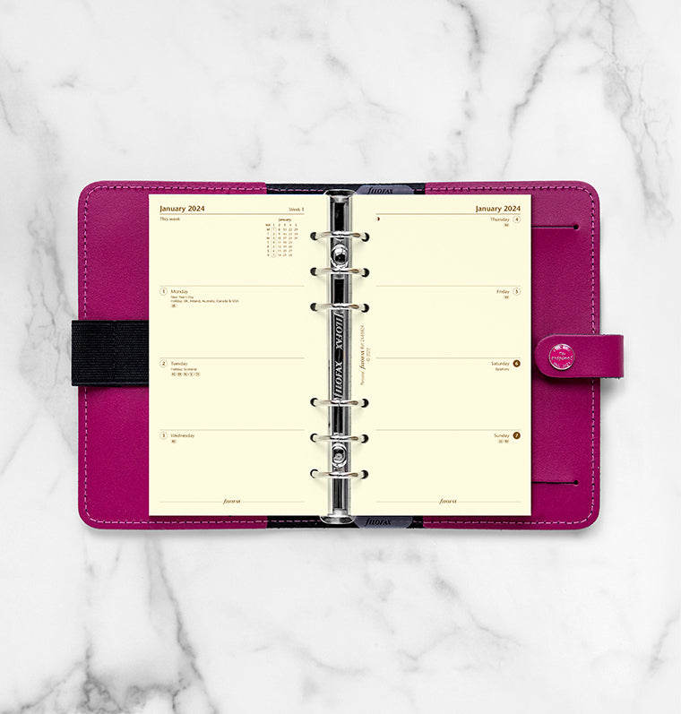 Filofax 2024 Personal Week on Two Pages Planner - Cotton Cream