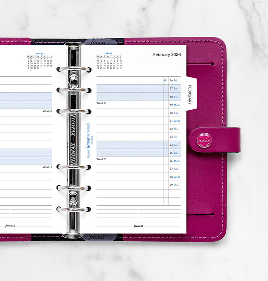 Filofax 2024 Personal Month On Two Pages with Tabs Planner