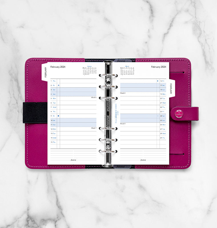Filofax 2024 Personal Month On Two Pages with Tabs Planner