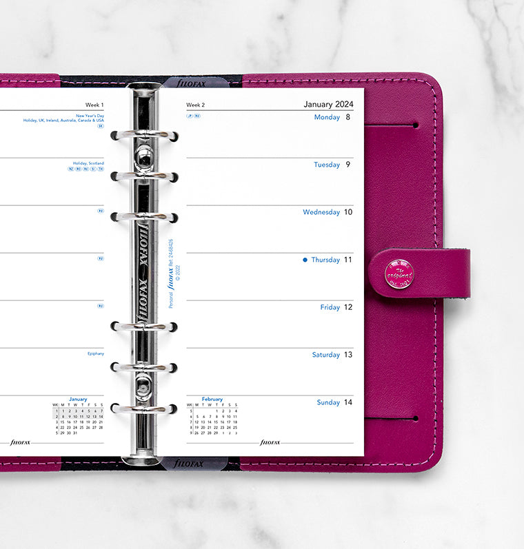Filofax 2024 Personal Week on One Page Planner