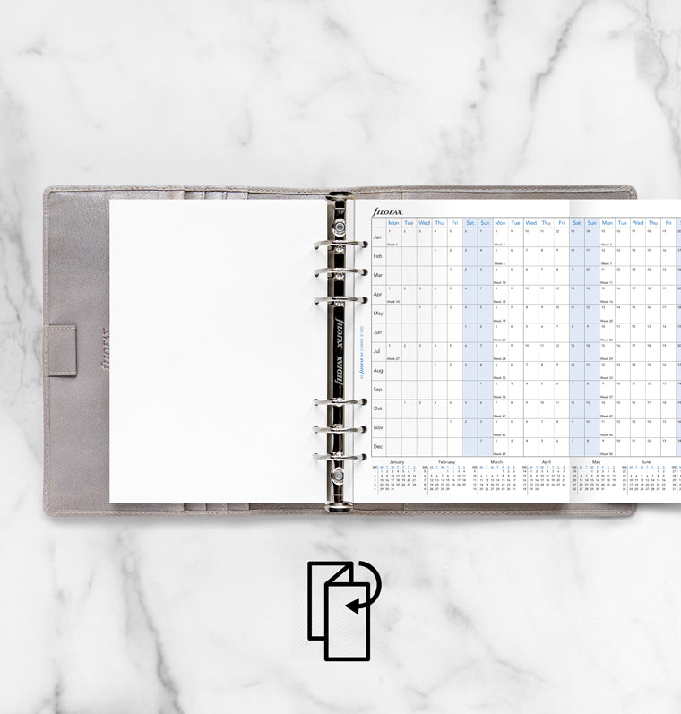 Filofax 2024 A5 Horizontal Year Planner - White
