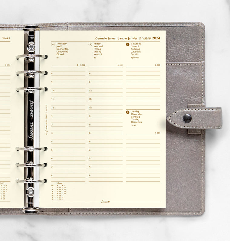 Filofax 2024 A5 Week on Two Pages - Diary with Appointments (Cotton Cream Paper)