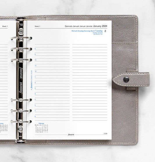 Filofax 2024 A5 One Day on a Page - Diary with Appointments