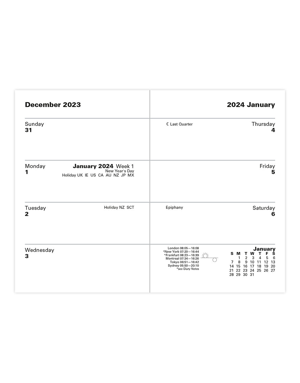 Letts of London 2025 Classic Mini Pocket Week to View Planner - Black