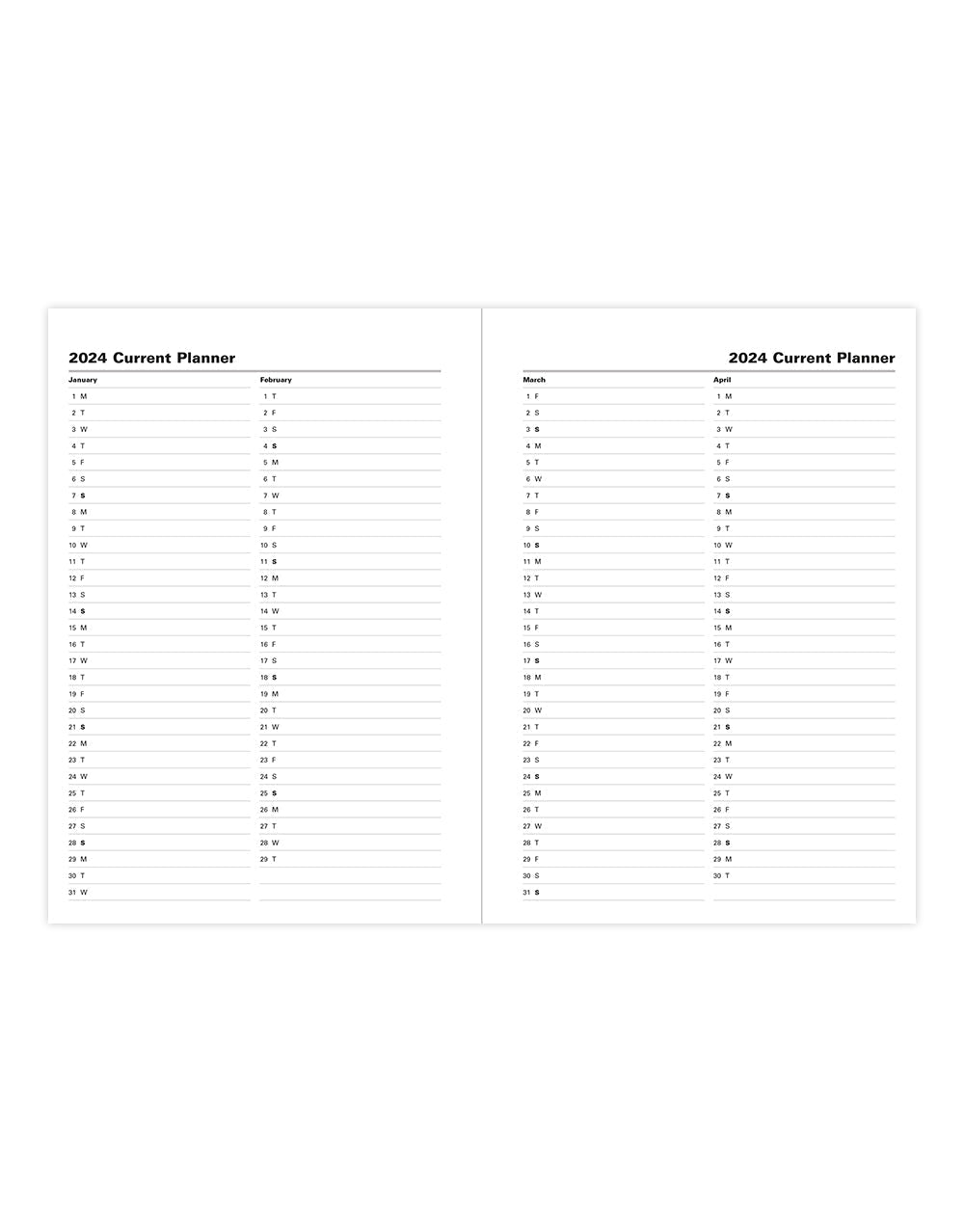 Letts of London 2024 Classic A5 Vertical Week to View Planner with Appointments - Black