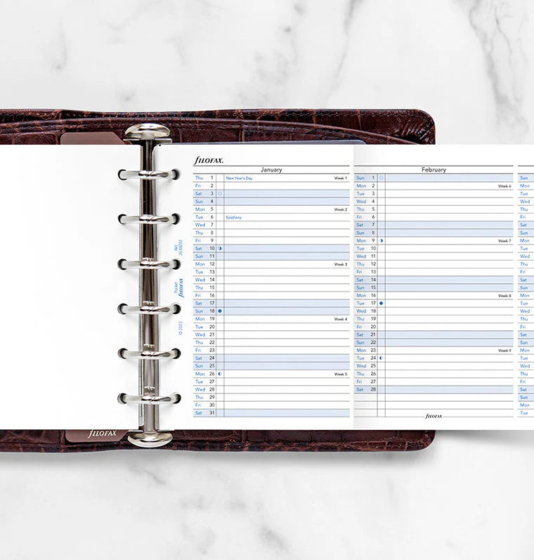 Filofax 2026 Pocket Vertical Year Planner - English