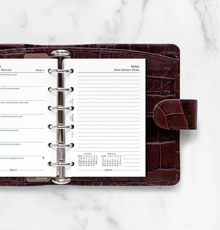 Filofax 2026 Pocket Week on One Page with Notes Planner