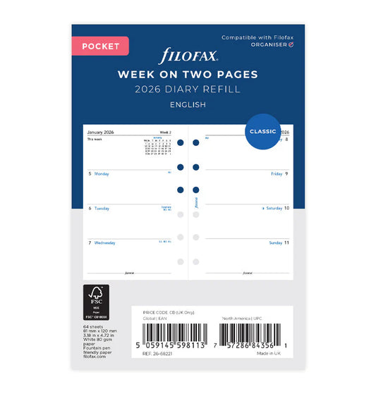 Filofax 2026 Pocket Week to View Planner