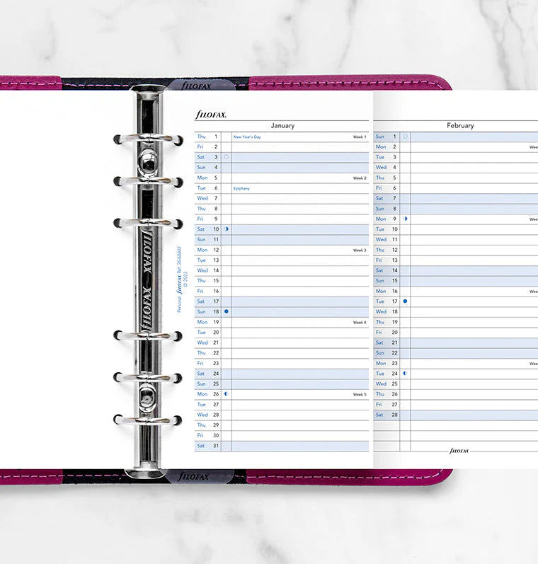 Filofax 2026 Personal Vertical Year Planner