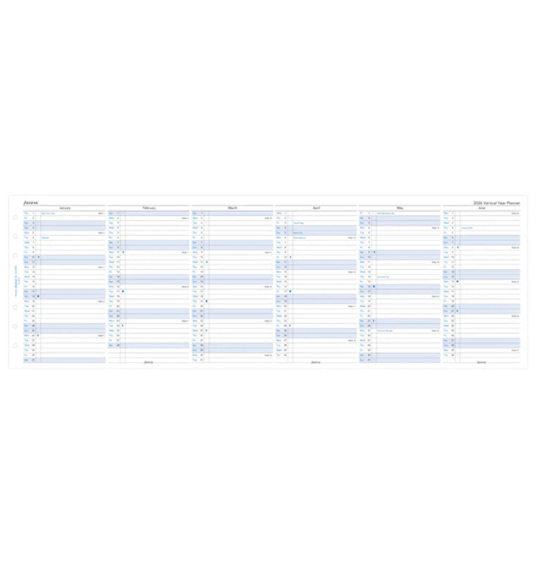 Filofax 2026 Personal Vertical Year Planner