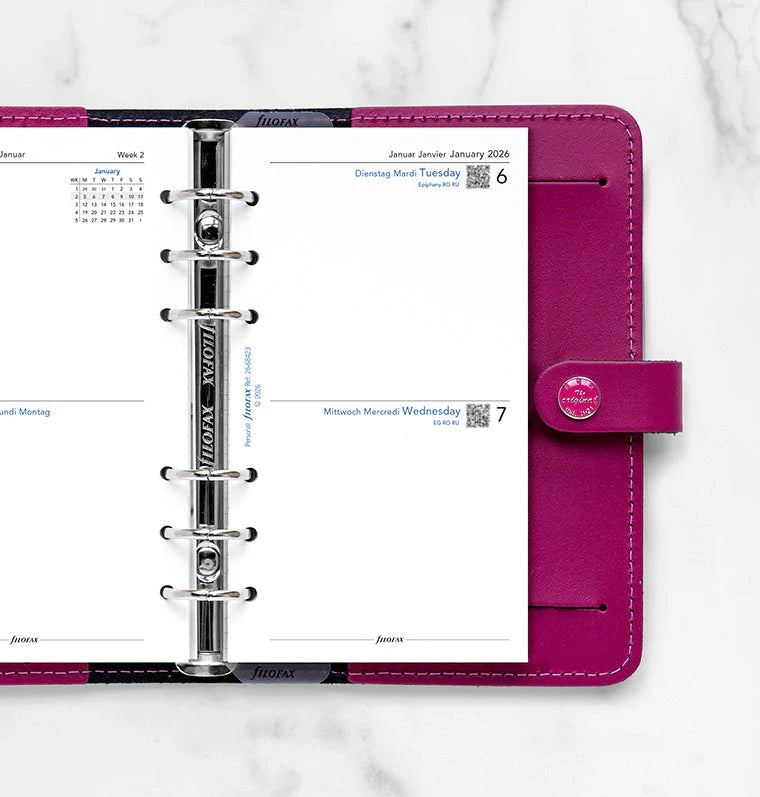 Filofax 2026 Two Days on One Page Diary Planner - Multilanguage