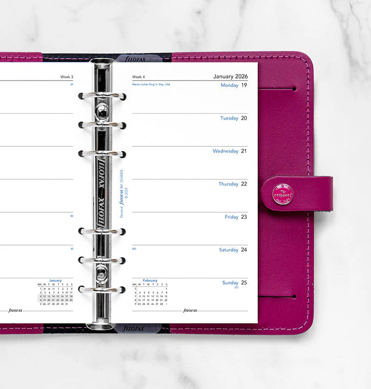 Filofax 2026 Week on One Page Diary Planner - English