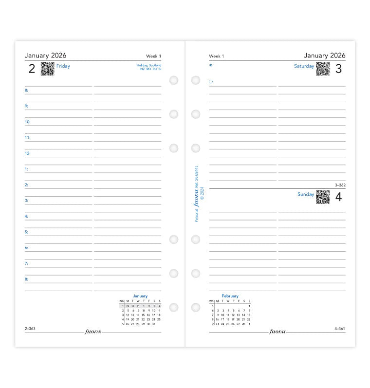 Filofax 2026 One Day on A Page Diary Planner - English
