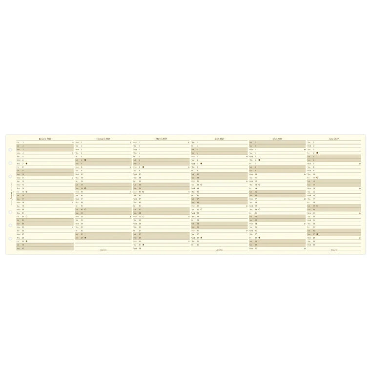 Filofax 2027 Personal Vertical Year Planner - English (Cream)