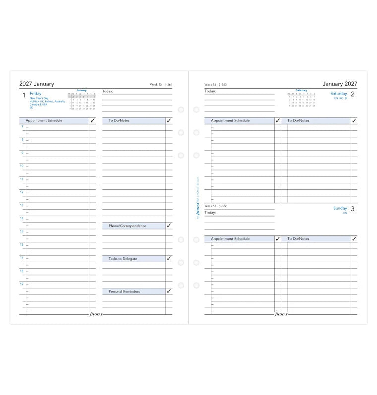Filofax 2027 A5 One Day On A Page Business Diary - English