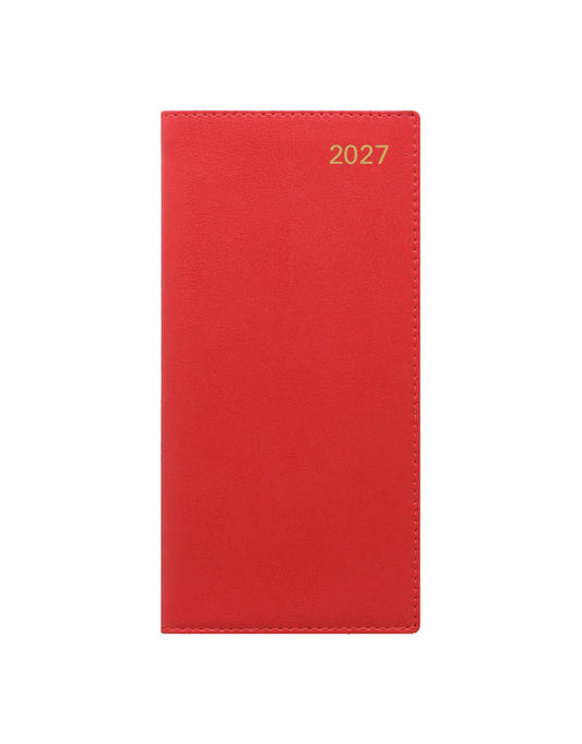 Letts of London 2027 Slim Belgravia Week to View Planner - Red (Horizontal)