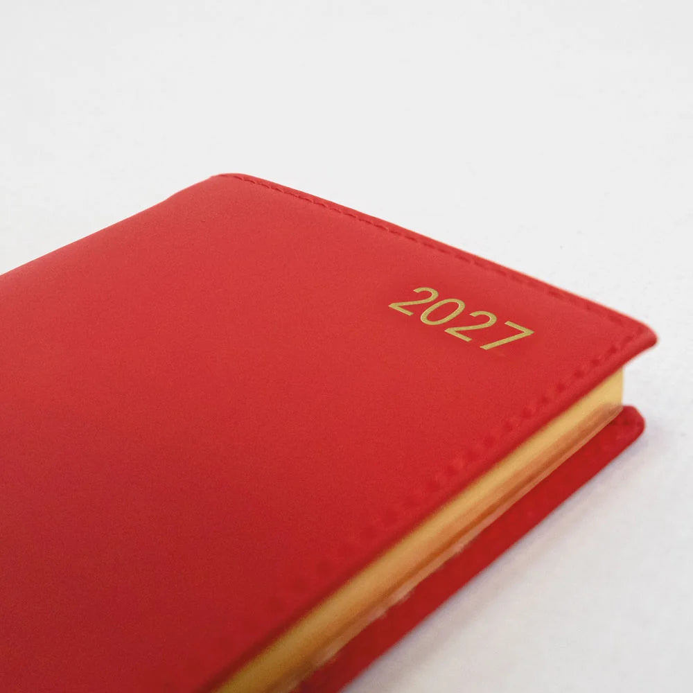 Letts of London 2027 Slim Belgravia Week to View Planner - Red (Upright)