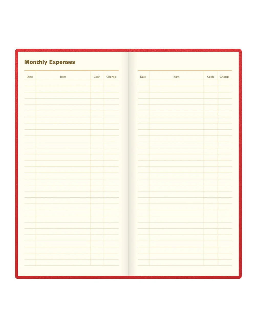 Letts of London 2027 Slim Belgravia Week to View Planner - Red (Upright)
