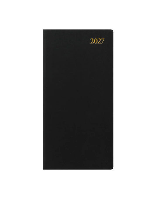 Letts of London 2027 Signature Bonded-Slim Week to View Planner - Black (Upright)
