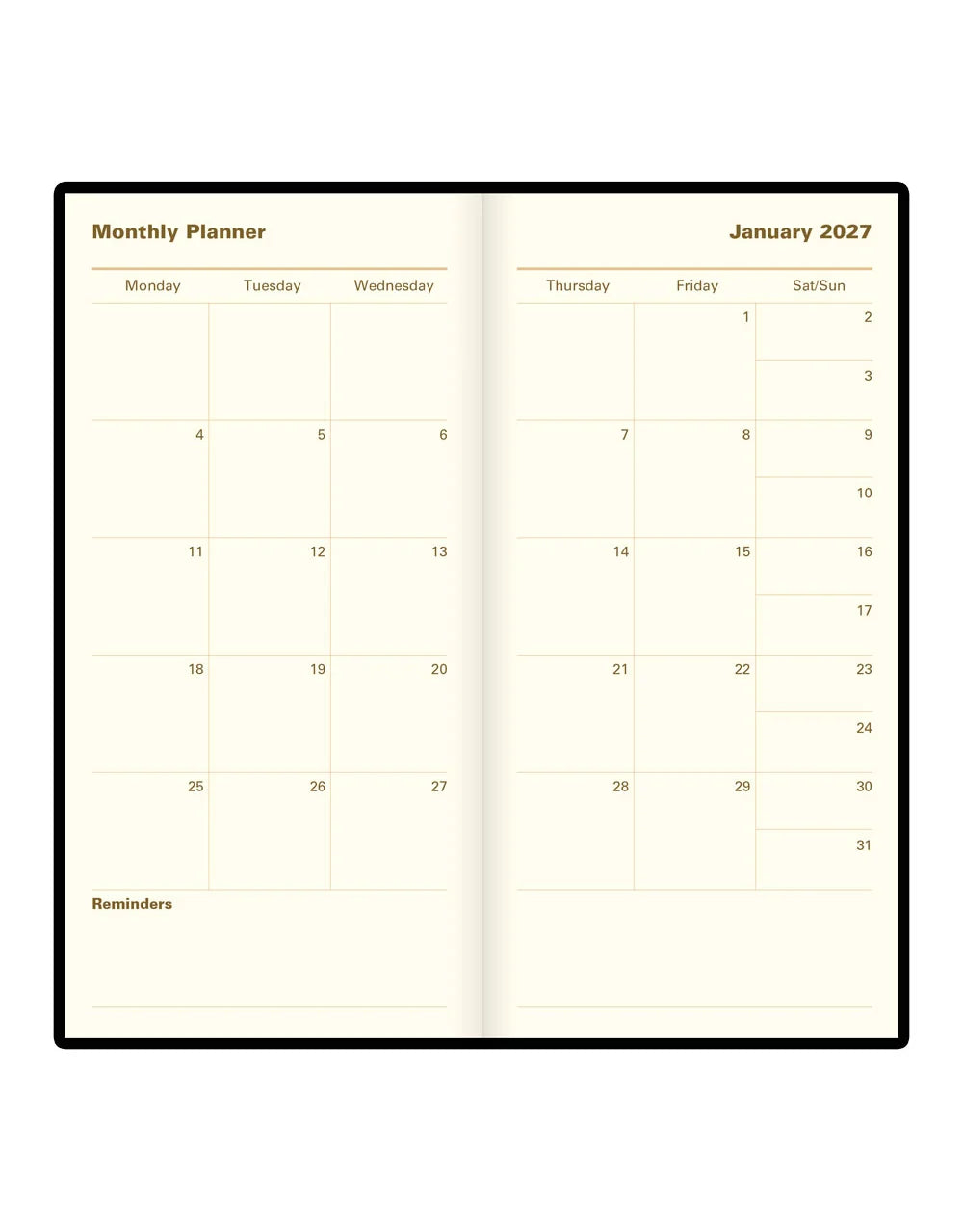 Letts of London 2027 Signature Bonded-Slim Week to View Planner - Blue (Upright)