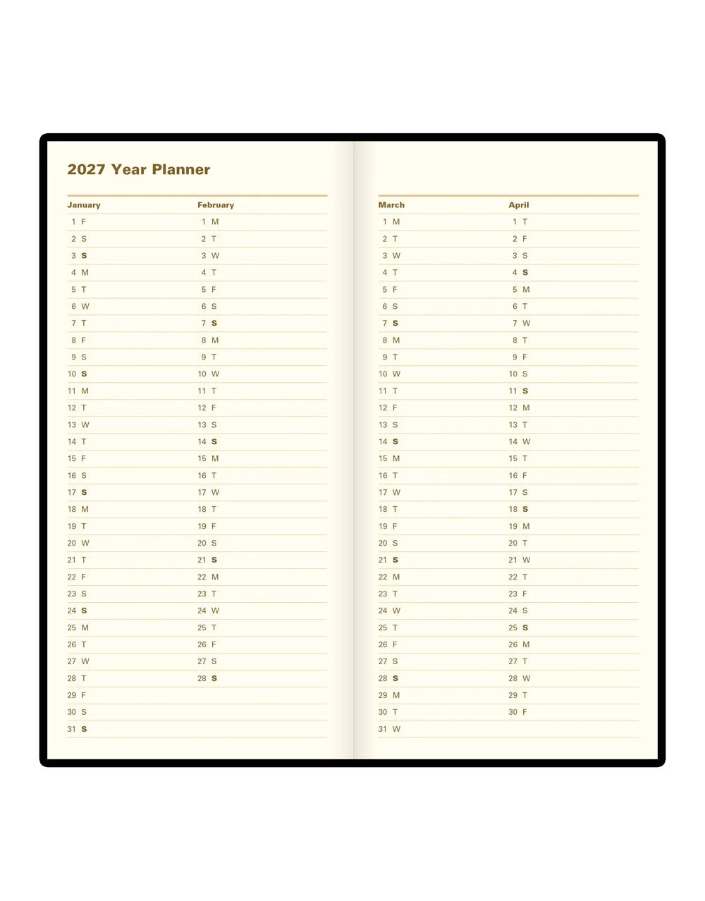 Letts of London 2027 Signature Bonded-Slim Week to View Planner - Blue (Upright)