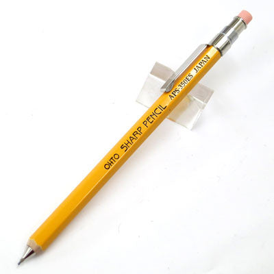 Ohto Wooden Mechanical Pencil Mini with Eraser & Clip - Yellow (.5mm)