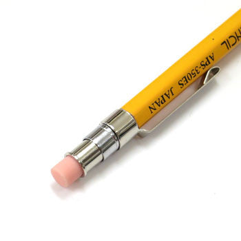 Ohto Wooden Mechanical Pencil Mini with Eraser & Clip - Yellow (.5mm)
