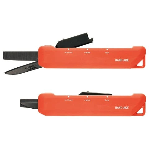 Kokuyo Hakoake 2Way Scissors + Cutter - Titanium Coat - Orange