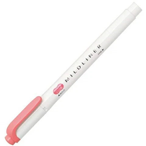 Zebra Mildliner Double Ended Highlighter - Mild Coral Pink
