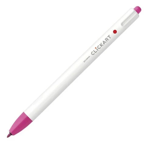 ZEBRA CLiCKART Retractable Marker - Cherry Pink (0.6mm)