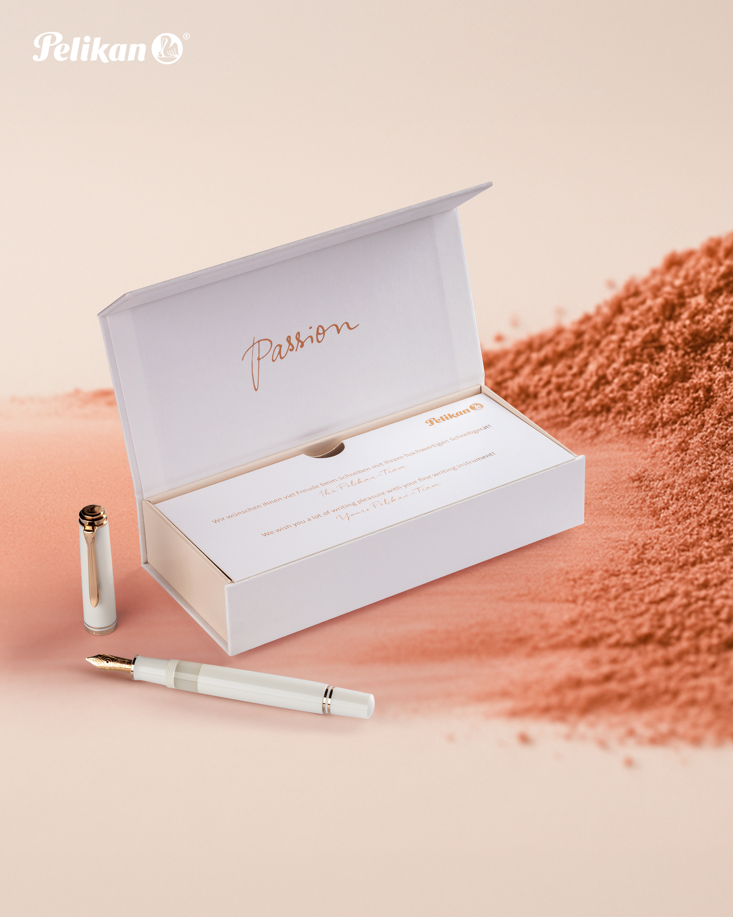 Pelikan Souverän M600 Series Fountain Pen - White & Rose Gold (Special Edition)