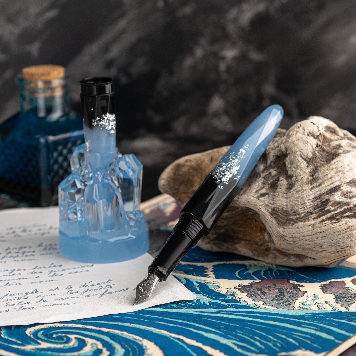 BENU Briolette Fountain Pen - Luminous Blue (Luminescent)