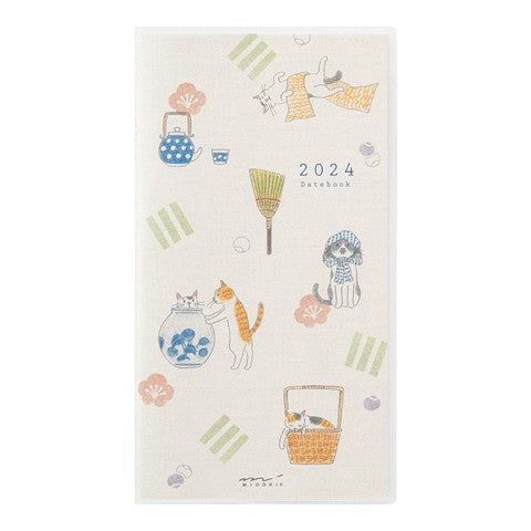 Midori 2024 Slim Pocket Diary - Cat
