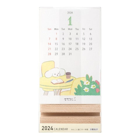 Midori 2024 Calendar Standing - Dog