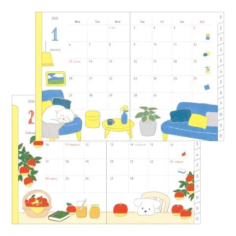 Midori 2025 A6 Pocket Diary - Dog