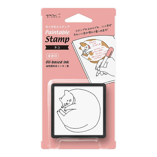 Midori Paintable Stamp Pre-Inked - Cat
