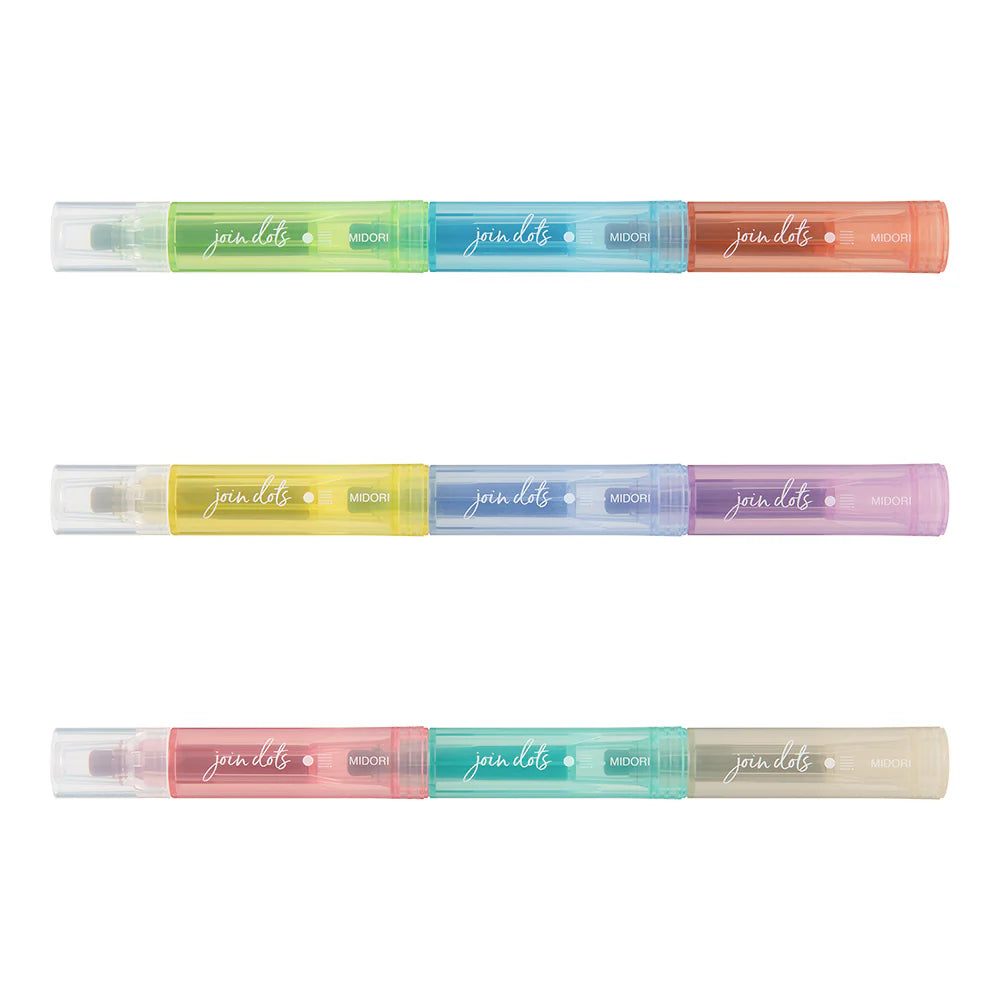 Midori Join Dots Connecting Pen - Light Tone (3-Pack)