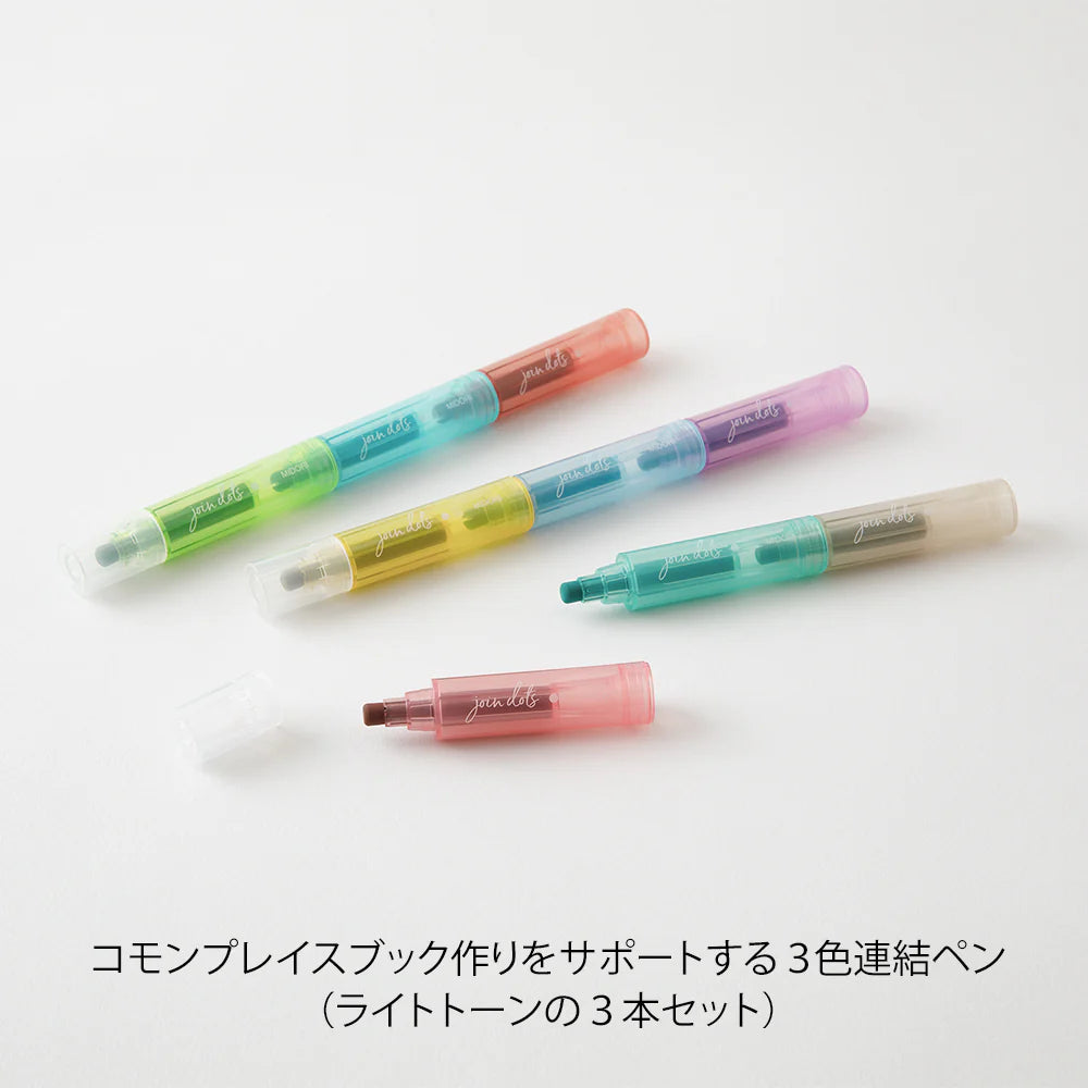 Midori Join Dots Connecting Pen - Light Tone (3-Pack)