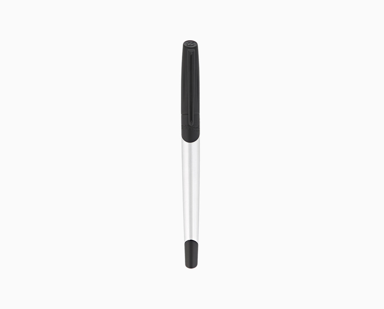 S.T. Dupont Defi Millenium Fountain Pen - Brushed Chrome and Matte Black