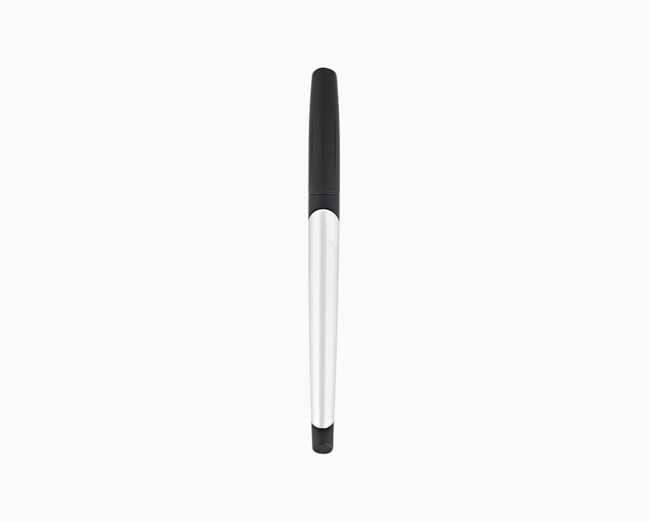 S.T. Dupont Defi Millenium Fountain Pen - Brushed Chrome and Matte Black